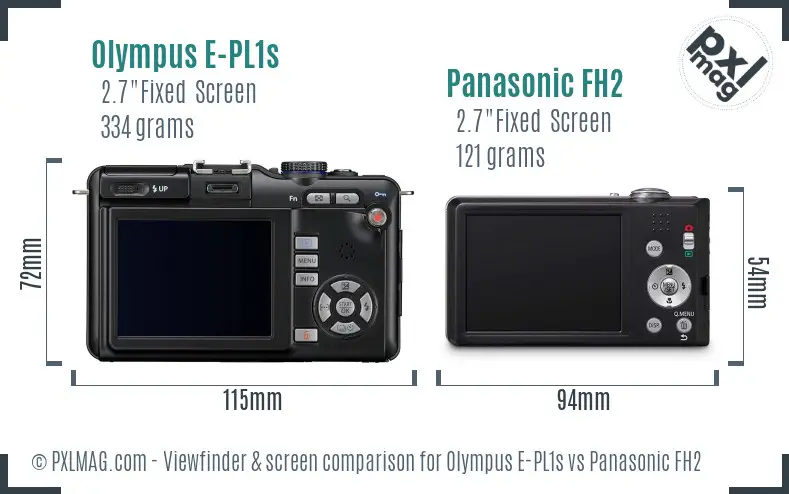 Olympus E-PL1s vs Panasonic FH2 Screen and Viewfinder comparison