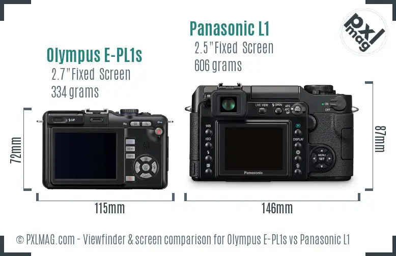 Olympus E-PL1s vs Panasonic L1 Screen and Viewfinder comparison