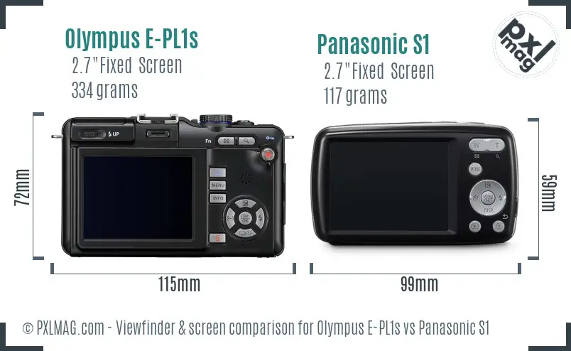 Olympus E-PL1s vs Panasonic S1 Screen and Viewfinder comparison