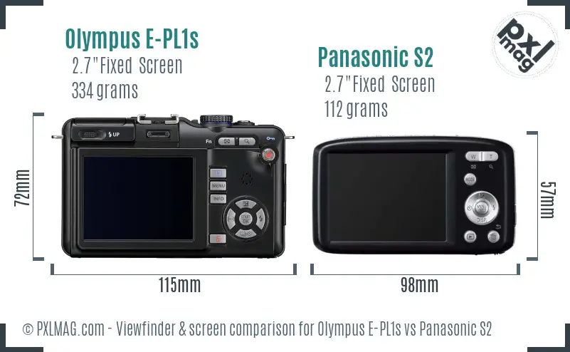 Olympus E-PL1s vs Panasonic S2 Screen and Viewfinder comparison