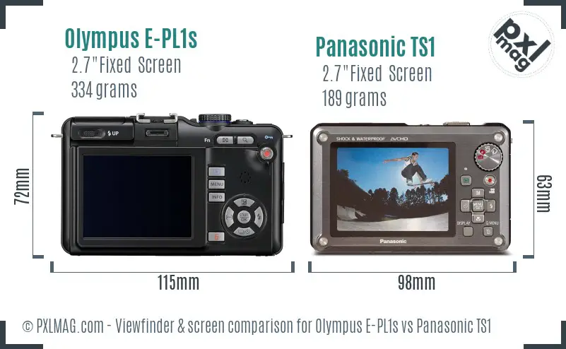 Olympus E-PL1s vs Panasonic TS1 Screen and Viewfinder comparison