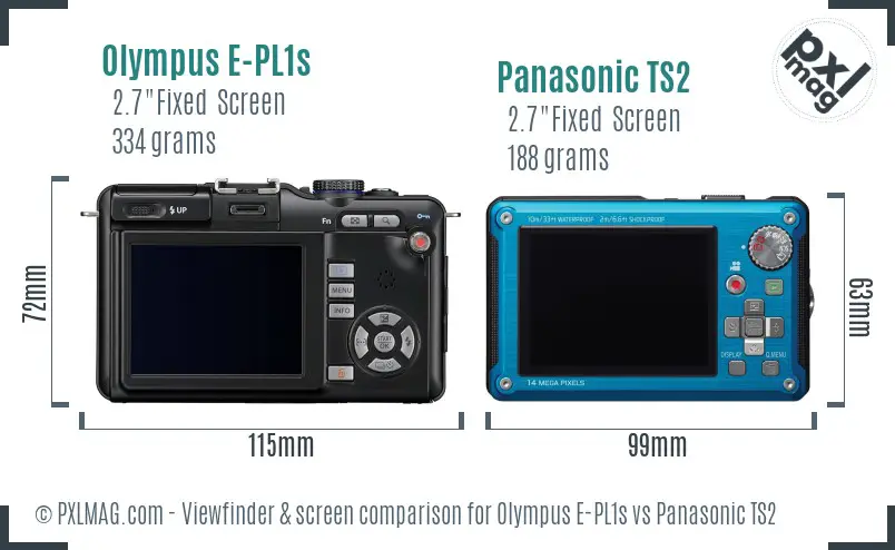 Olympus E-PL1s vs Panasonic TS2 Screen and Viewfinder comparison