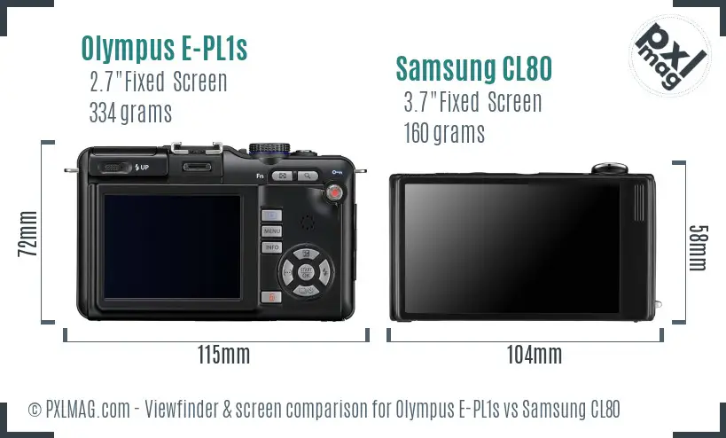 Olympus E-PL1s vs Samsung CL80 Screen and Viewfinder comparison Olympus E-PL1s vs Samsung CL80 Screen and Viewfinder comparison