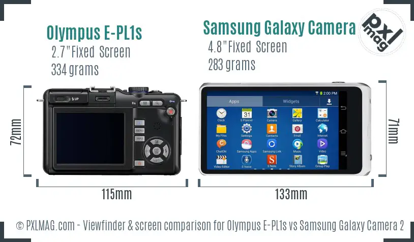 Olympus E-PL1s vs Samsung Galaxy Camera 2 Screen and Viewfinder comparison