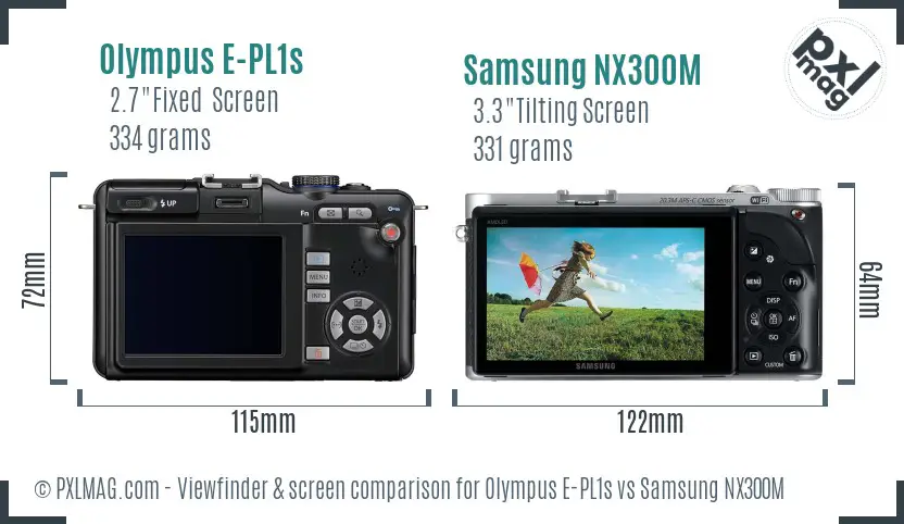 Olympus E-PL1s vs Samsung NX300M Screen and Viewfinder comparison Olympus E-PL1s vs Samsung NX300M Screen and Viewfinder comparison