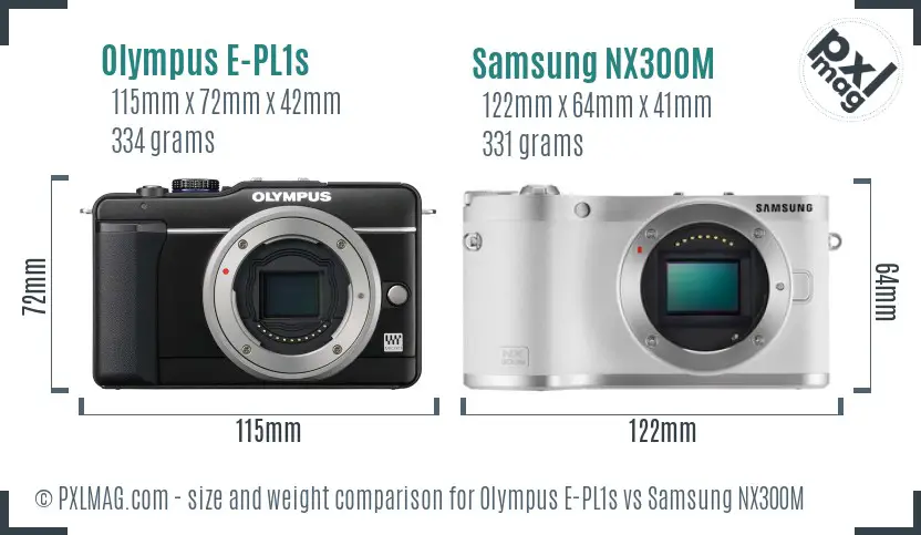 Olympus E-PL1s vs Samsung NX300M size comparison Olympus E-PL1s vs Samsung NX300M size comparison