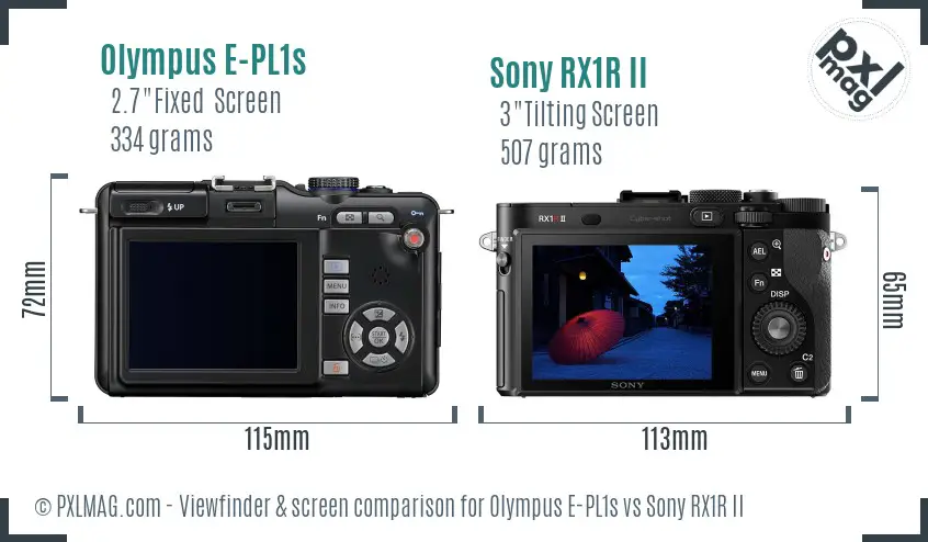 Olympus E-PL1s vs Sony RX1R II Screen and Viewfinder comparison Olympus E-PL1s vs Sony RX1R II Screen and Viewfinder comparison