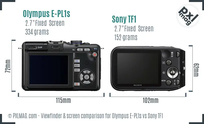 Olympus E-PL1s vs Sony TF1 Screen and Viewfinder comparison