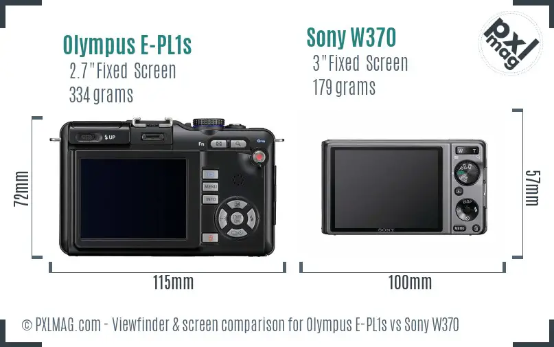 Olympus E-PL1s vs Sony W370 Screen and Viewfinder comparison Olympus E-PL1s vs Sony W370 Screen and Viewfinder comparison