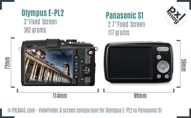 Olympus E-PL2 vs Panasonic S1 Screen and Viewfinder comparison