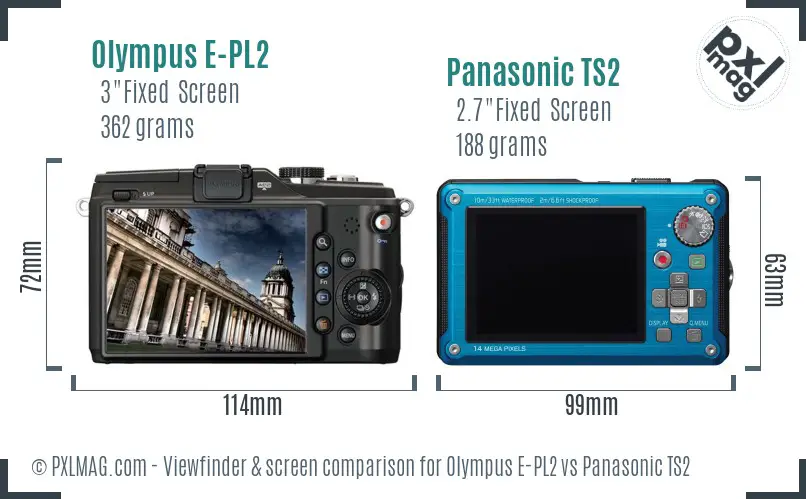 Olympus E-PL2 vs Panasonic TS2 Screen and Viewfinder comparison