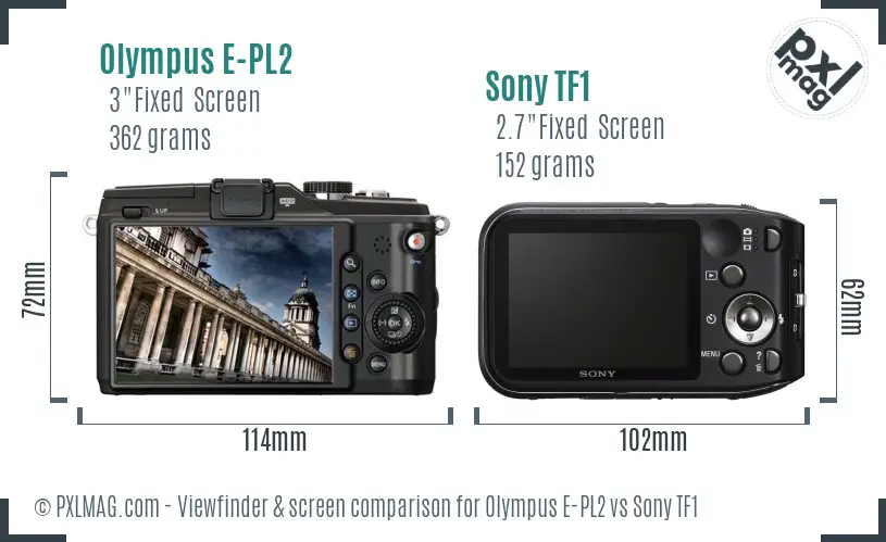 Olympus E-PL2 vs Sony TF1 Screen and Viewfinder comparison