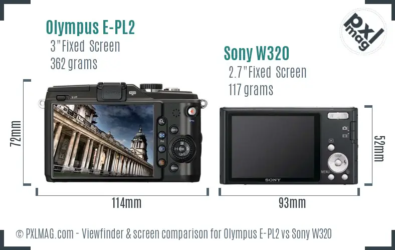 Olympus E-PL2 vs Sony W320 Screen and Viewfinder comparison Olympus E-PL2 vs Sony W320 Screen and Viewfinder comparison