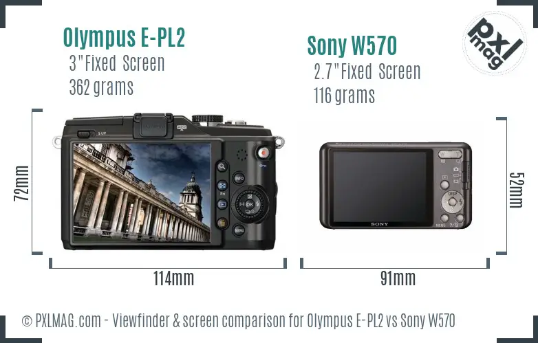 Olympus E-PL2 vs Sony W570 Screen and Viewfinder comparison Olympus E-PL2 vs Sony W570 Screen and Viewfinder comparison