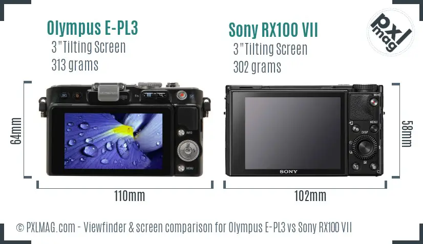 Olympus E-PL3 vs Sony RX100 VII Screen and Viewfinder comparison Olympus E-PL3 vs Sony RX100 VII Screen and Viewfinder comparison