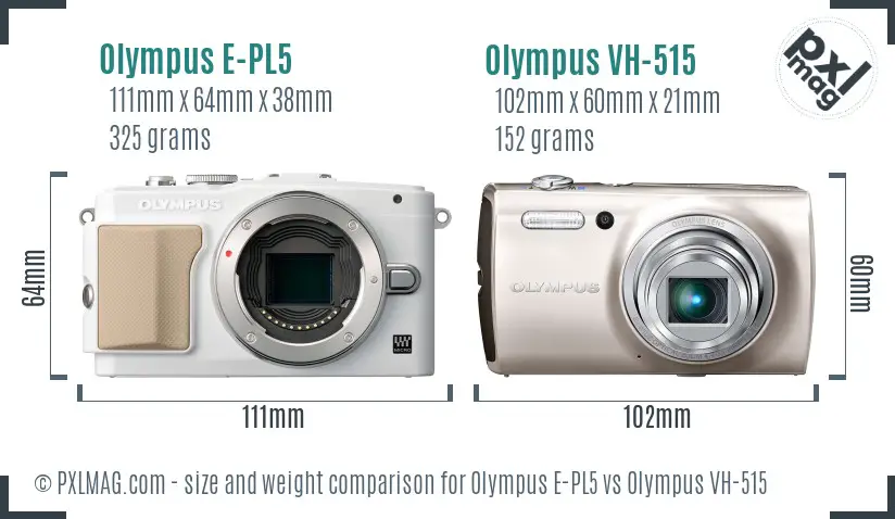 Olympus E-PL5 vs Olympus VH-515 size comparison