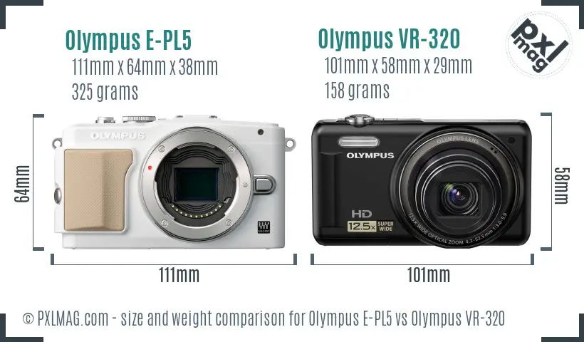 Olympus E-PL5 vs Olympus VR-320 size comparison