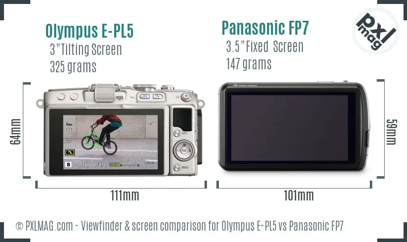 Olympus E-PL5 vs Panasonic FP7 Screen and Viewfinder comparison