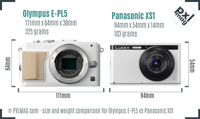 Olympus E-PL5 vs Panasonic XS1 size comparison