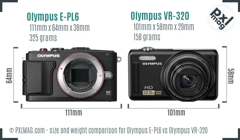 Olympus E-PL6 vs Olympus VR-320 size comparison