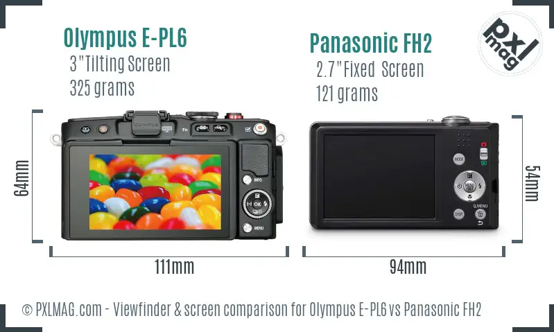 Olympus E-PL6 vs Panasonic FH2 Screen and Viewfinder comparison