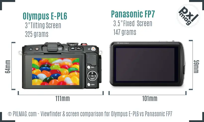 Olympus E-PL6 vs Panasonic FP7 Screen and Viewfinder comparison