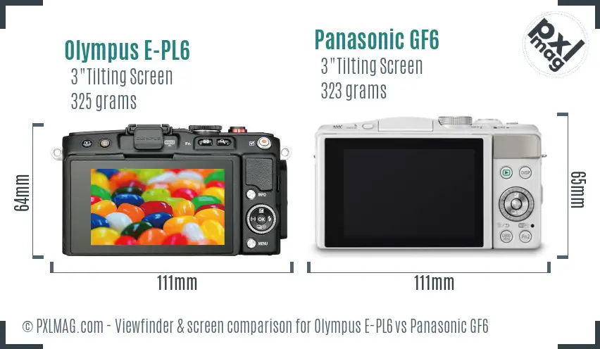 Olympus E-PL6 vs Panasonic GF6 Screen and Viewfinder comparison