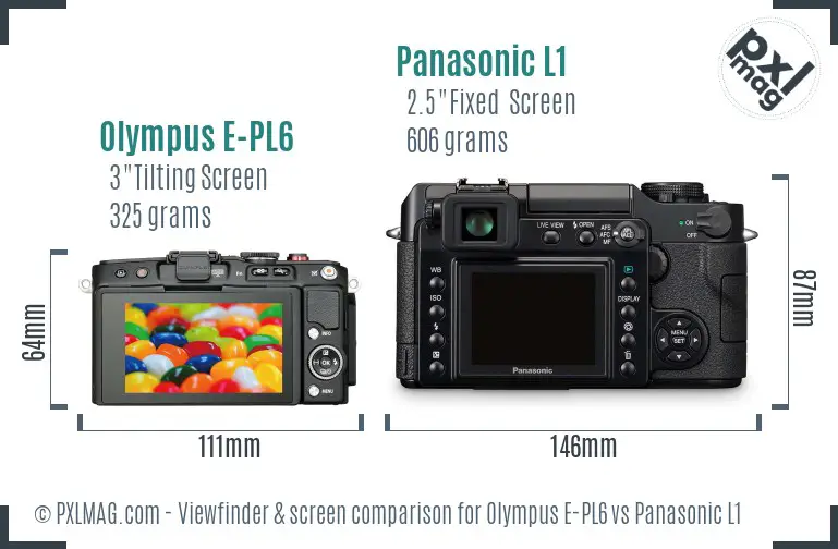 Olympus E-PL6 vs Panasonic L1 Screen and Viewfinder comparison