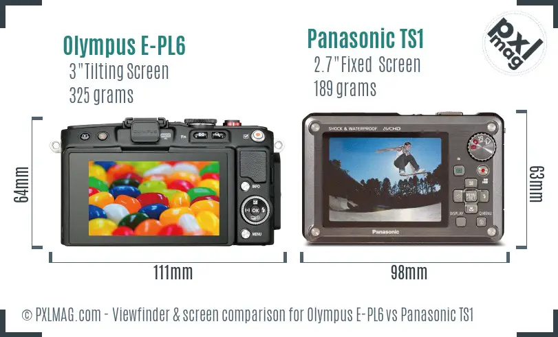 Olympus E-PL6 vs Panasonic TS1 Screen and Viewfinder comparison