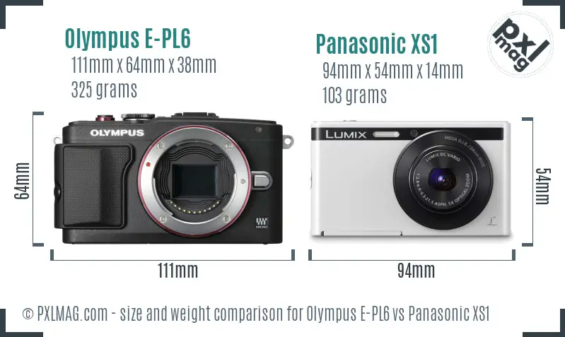 Olympus E-PL6 vs Panasonic XS1 size comparison