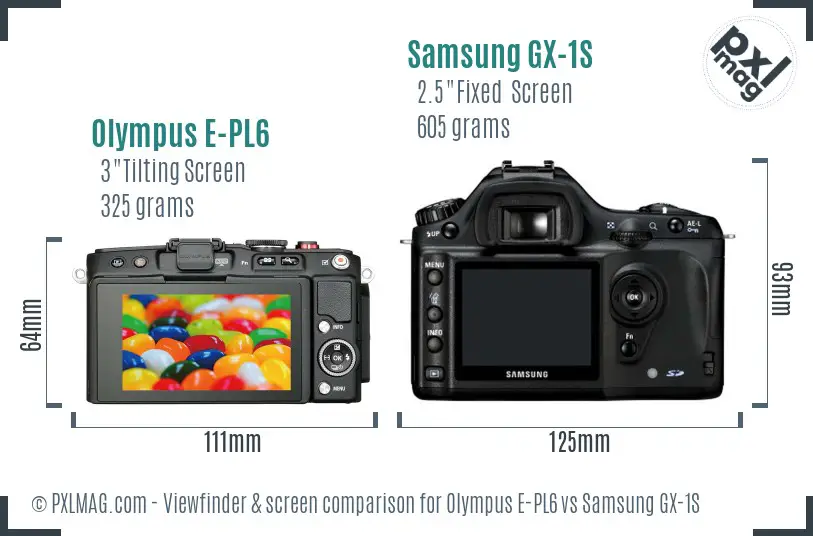 Olympus E-PL6 vs Samsung GX-1S Screen and Viewfinder comparison Olympus E-PL6 vs Samsung GX-1S Screen and Viewfinder comparison