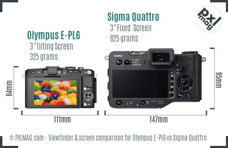 Olympus E-PL6 vs Sigma Quattro Screen and Viewfinder comparison