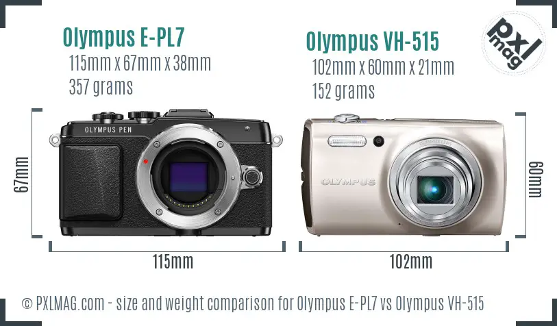 Olympus E-PL7 vs Olympus VH-515 size comparison