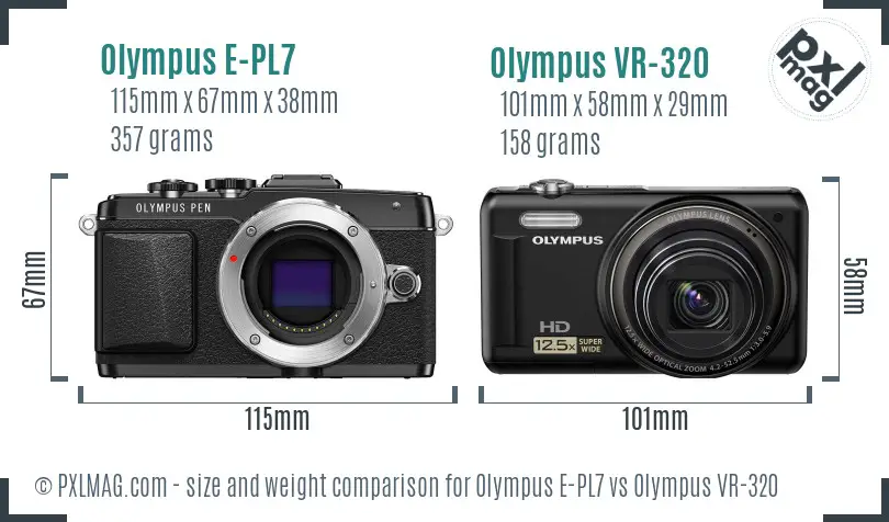 Olympus E-PL7 vs Olympus VR-320 size comparison