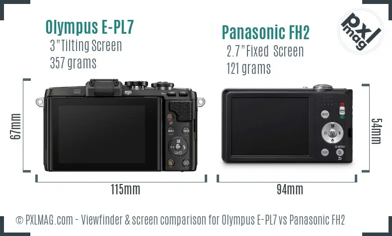 Olympus E-PL7 vs Panasonic FH2 Screen and Viewfinder comparison