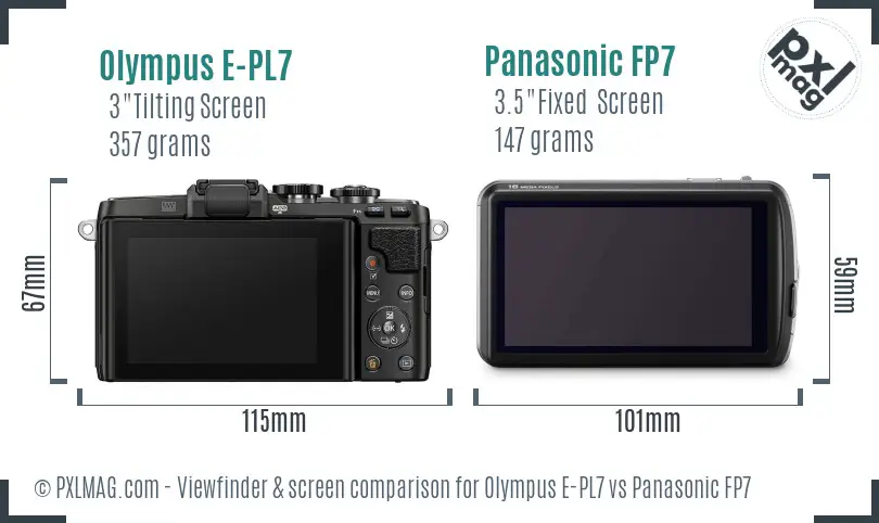 Olympus E-PL7 vs Panasonic FP7 Screen and Viewfinder comparison