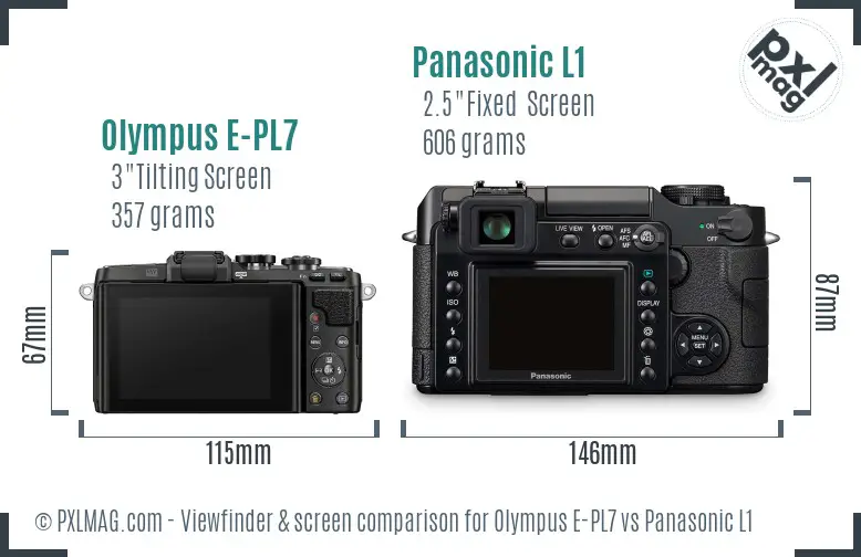 Olympus E-PL7 vs Panasonic L1 Screen and Viewfinder comparison