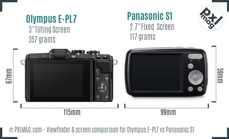 Olympus E-PL7 vs Panasonic S1 Screen and Viewfinder comparison