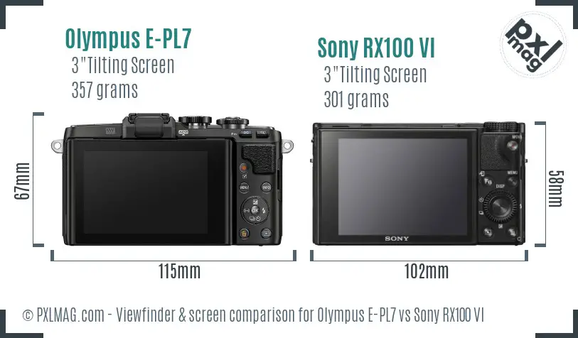 Olympus E-PL7 vs Sony RX100 VI Screen and Viewfinder comparison Olympus E-PL7 vs Sony RX100 VI Screen and Viewfinder comparison