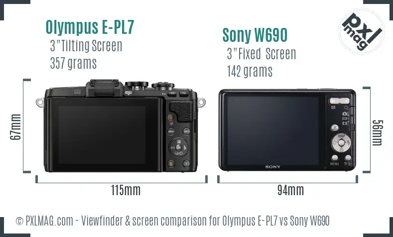 Olympus E-PL7 vs Sony W690 Screen and Viewfinder comparison Olympus E-PL7 vs Sony W690 Screen and Viewfinder comparison
