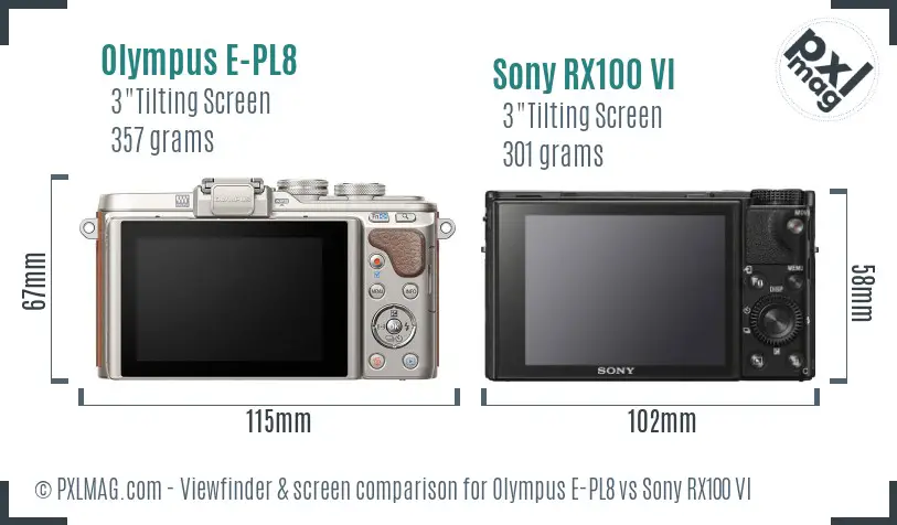 Olympus E-PL8 vs Sony RX100 VI Screen and Viewfinder comparison Olympus E-PL8 vs Sony RX100 VI Screen and Viewfinder comparison