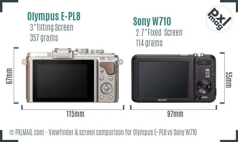 Olympus E-PL8 vs Sony W710 Screen and Viewfinder comparison Olympus E-PL8 vs Sony W710 Screen and Viewfinder comparison