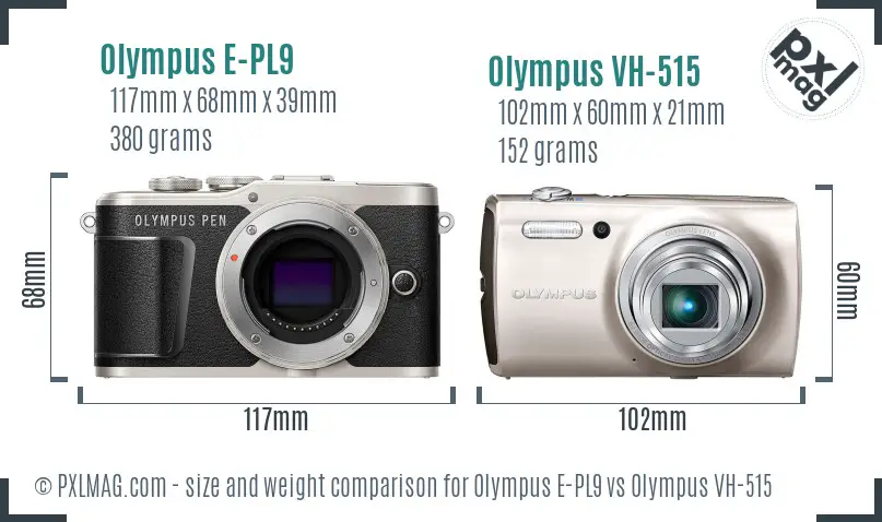 Olympus E-PL9 vs Olympus VH-515 size comparison