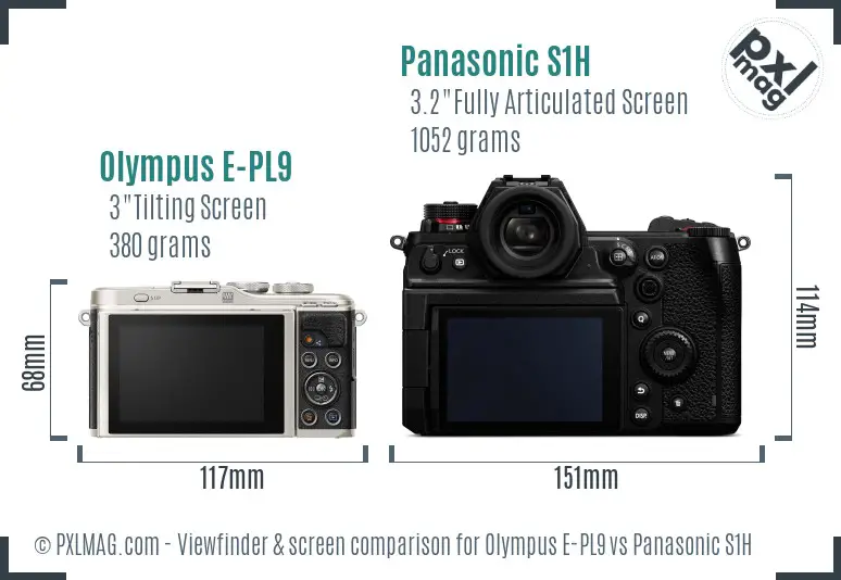 Olympus E-PL9 vs Panasonic S1H Screen and Viewfinder comparison