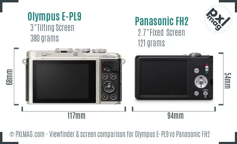 Olympus E-PL9 vs Panasonic FH2 Screen and Viewfinder comparison
