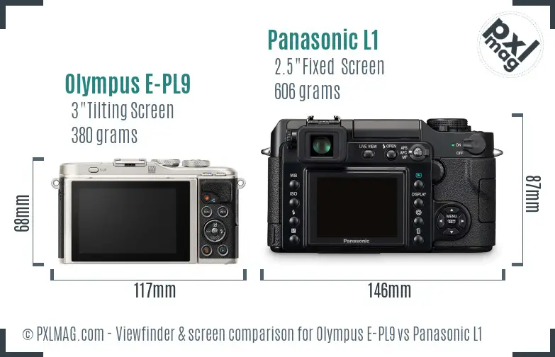 Olympus E-PL9 vs Panasonic L1 Screen and Viewfinder comparison