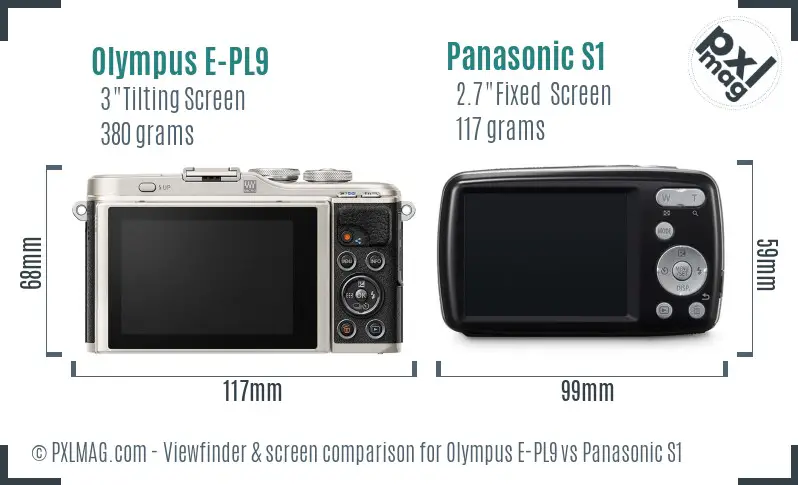 Olympus E-PL9 vs Panasonic S1 Screen and Viewfinder comparison