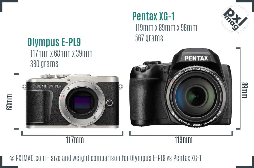 Olympus E-PL9 vs Pentax XG-1 size comparison Olympus E-PL9 vs Pentax XG-1 size comparison