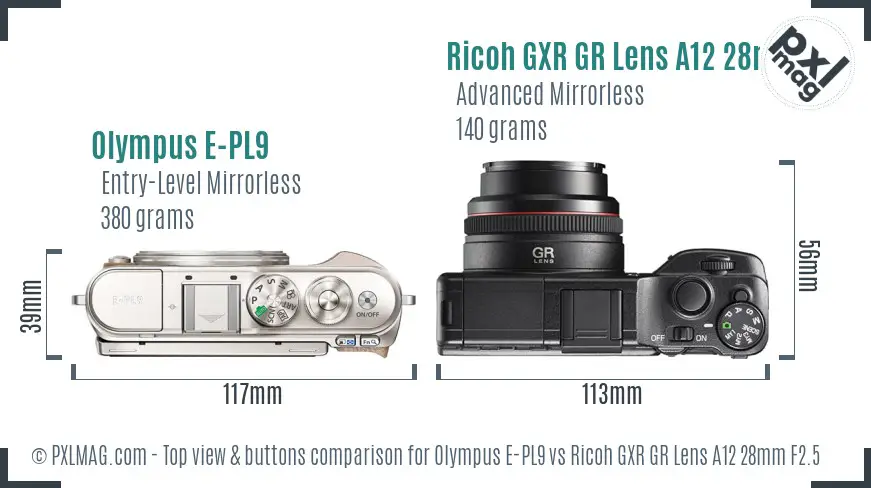 Top view design and control layout comparison