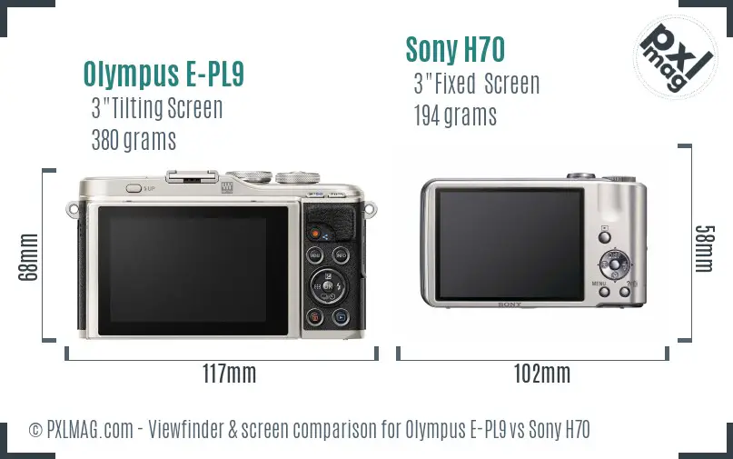 Olympus E-PL9 vs Sony H70 Screen and Viewfinder comparison Olympus E-PL9 vs Sony H70 Screen and Viewfinder comparison